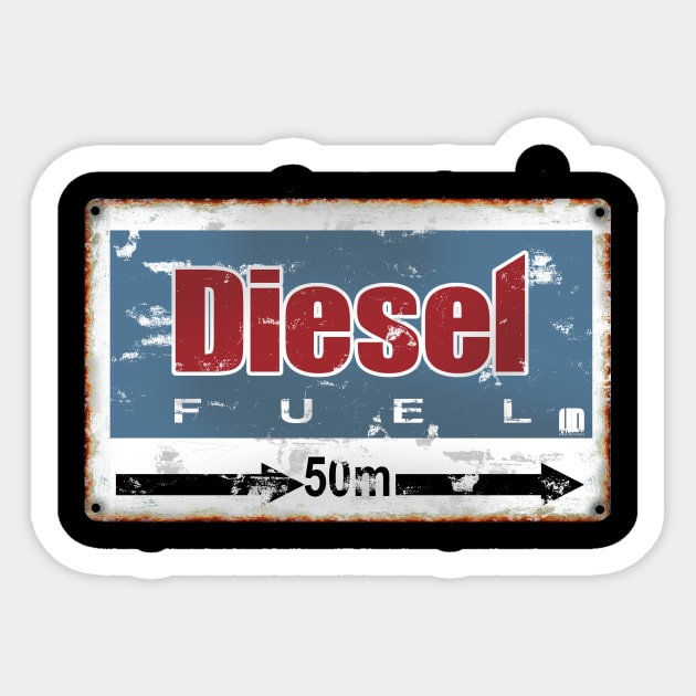 Vintage Fuel Road Sign Sticker by Urbanvintage